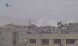 قصف بصواريخ أرض أرض على حي القابون بدمشق