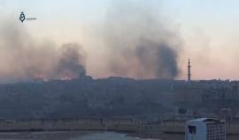 #شاهد قصف واشتباكات وحرائق في أحياء درعا البلد أمس