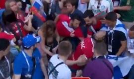 #شاهد ماذا فعل المغاربة حينما شاهدو علم الكيان الصهيوني بجوارهم خلال مباراة بلادهم مع البرتغال ضمن منافسات كاس العالم في روسيا.