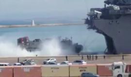 #فيديو من المناورات البحرية الاسرائيلية الأمريكية المشتركة على الشواطئ الفلسطينية المحتلة