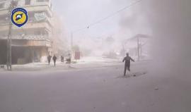 اللحظات الأولى عقب الغارات الجوية على بلدة جسرين بالغوطة الشرقية بريف #دمشق