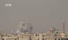 #شاهد| قصف جوي عنيف على حي جوبر شرقي العاصمة السورية دمشق