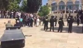 فيديو من المسجد الأقصى المبارك .. حيث تعرض لاعتداء من قبل قوات الاحتلال