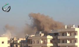 #شاهد | القصف من الطيران المروحي التابع للنظام السوري على أحياء مدينة حريتان بالبراميل المتفجرة
(المكتب الإعلامي لمدينة حريتان)