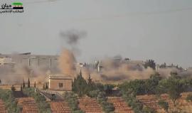 #شاهد القصف بالقنابل العنقودية الذي استهدف بلدة حيان بريف حلب