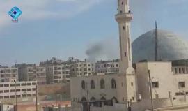 #شاهد| لحظة القصف بالصواريخ الفراغية على مدينة #إدلب