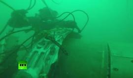 #شاهد عملية استخراج حطام طائرة (تو-154) الروسية التي تحطمت في قاع البحر الأسود