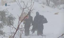 عودة تساقط الثلوج على ريف ادلب بغزارة و قطع الطرقات بسبب تراكم الثلوج