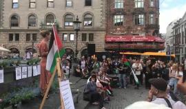 #مباشر وقفة في العاصمة الدانمركية كوبنهاغن دعما لغزة وضد نقل السفارة الى القدس