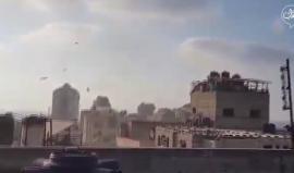 #شاهد لحظة استهداف الطائرات الحربية الإسرائيلية لمبنى مركز المسحال الثقافي غربي #غزة