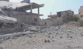 #شاهد | أثار الدمار في المباني السكنية بعد إستهداف أحياء درعا البلد المحررة بصواريخ طيران النظام السوري