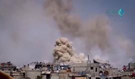 مشاهد عنيفة..
#شاهد| كيف تسقط صواريخ "الفيل" التي تطلقها قوات الأسد على حي القابون شرقي #دمشق ! 
(بلدي نيوز)