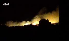 #شاهد إحدى الغارات التي نفذها الطيران الروسي بالقنابل الفسفورية على ريف حلب الشمالي