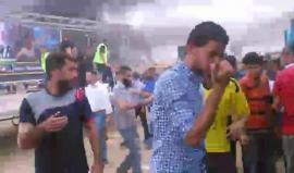 زفة عريس في خيمة العودة شرق المحافظة الوسطى