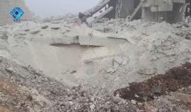 آثار الدمار في مدينة الاتارب بريف حلب الغربي نتيجة الغارات الجوية صباح اليوم