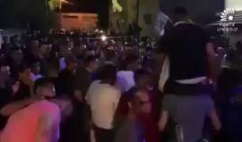 جانب من استقبال الأسير المحرر أحمد عبد الرحيم من طولكرم  بعد الإفراج عنه من سجون الاحتلال والذي قضى بها 11 عاما.