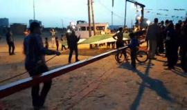 مشاهد مباشرة رفع سارية العلم الفلسطيني استعدادا لجمعة #حرق_العلم الاسرائيلي من مخيم العودة شرق مدينة غزة