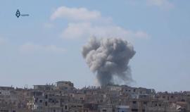 غارات بالطيران الحربي الروسي على أحياء درعا البلد