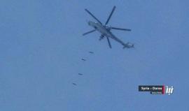 مشاهد من القصف الجوي والصاروخي الذي شهدته اليوم أحياء درعا البلد