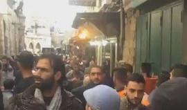مسيرة في منطقة باب الواد بالقدس المحتلة رفضا لقرار ترمب