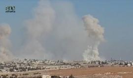 قصف بصواريخ مظلية يستهدف بلدة المنصورة بريف #حلب الغربي 
تصوير: كارة السفراني