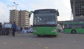 بدء خروج الدفعة التاسعة من مهجري حي الوعر بحمص