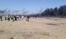 #مباشر بدء إشعال إطارات السيارات ضمن فعاليات مسيرة العودة الكبرى على الحدود الشرقية لبلدة خزاعة 
#جمعة_النذير