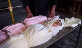 الشهيدان الطفلان عائشة ومصطفى، قضوا بقصف قوات النظام السوري على مدينة #دوما بريف #دمشق