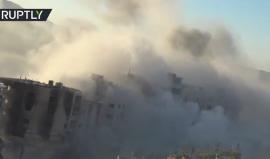 تصوير جوي يظهر كيف أحرقت قوات الأسد بلدة الهامة بريف دمشق