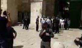 #شاهد المرابطين في المسجد الأقصى يصدون اقتحامات المستوطنين بتكبيرات العيد