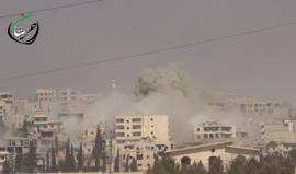 غارات جوية على مدينة #حريتان بريف #حلب الشمالي