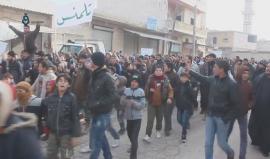 ريف ادلب - مظاهرة حاشدة في بلدة تلمنس نصرة لحلب