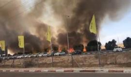 #فيديو اندلاع حريق كبير في مستوطنة "سديروت" قرب حدود شمال قطاع غزة بفعل طائرة ورقية حارقة