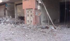 ‫ريف دمشق- الدمار الذي خلفه القصف الروسي على مدينة عربين‬