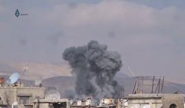 غارات جوية بالطيران الحربي على حي القابون بدمشق