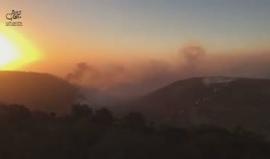 #شاهد حرائق في مستوطنة "نطاف" بالقرب من بلده قطنه شمال غرب القدس المحتلة .