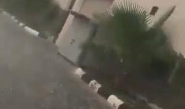 أمطار غزيرة مصحوبة بالبرد تشهدها مدينة #أبها #السعودية