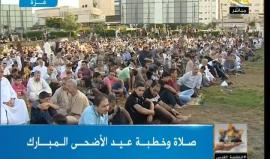 #شاهد .. صلاة #عيد_الأضحى في ساحة السرايا وسط مدينة غزة يؤمها ويخطب فيها د. خليل الحية عضو المكتب السياسي لحركة حماس .