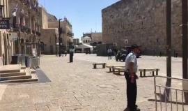 #فيديو منطقة "باب الخليل" في القدس المحتلة مغلقة بالكامل قبيل وصول ترمب