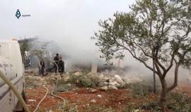 ريف ادلب- قصف بالطيران الروسي على بلدة مرديخ جنوب مدينة سراقب