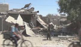 #شاهد .. الدمار الكبير الذي أحدثته الغارات التي نفذتها طائرات حربية روسية على مدينة دوما بريف دمشق .