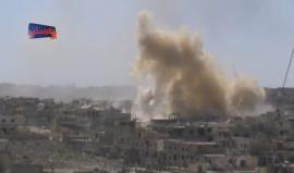 طائرات النظام تدمر المباني السكنية في مدينة الرستن  بحمص السورية