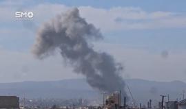 سوريا - دمشق : الطيران الحربي ينفذ غارات جوية عنيفة على حي جوبر الدمشقي