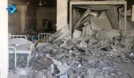 توقف مشفى بغداد في بلدة عويجل بريف حلب الغربي عن الخدمة نتيجة الغارات الجوية التي استهدفته بشكل مباشر