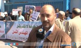 مهندسو العقود يواصلون اعتصامهم داخل مقر الأونروا بغزة