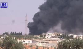 شاهد : نشوب حريق ضخم في مطبعة أوراق بعد قصف الطيران الحربي بلدة أورم الكبرى بقنابل غبية .

#حلب #حلب24 #أورم_الكبرى