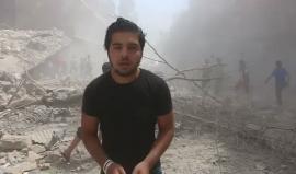 المشاهد الأولى للقصف على حي المشهد في حلب 
(بهاء الحلبي)