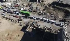 تصوير جوي لإخلاء سكان #حلب المحاصرة من منازلهم باتجاه ريف حلب الغربي 
مركز حلب الإعلامي