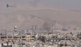 #شاهد لحظة سقوط صاروخ من نوع فيل لم ينفجر في حي تشرين بدمشق