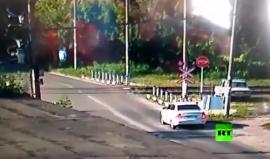 #فيديو قطار يصطدم بسيارة في كورسك الروسية